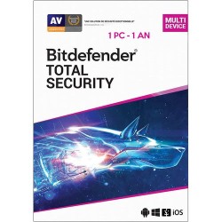 Bitdefender Total Security 1 PC - 1 AN - Compatible Smartphone & Tablette Et Mac