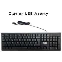 Clavier USB Filaire - NCTS-KB5 - Multimedia - Azerty - Numérique - Noir