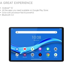 Tablette Android HD 10 pouces Tab M10 (2e génération) de Lenovo (Octacore 2,3 GHz, 4 Go de RAM, 64 Go de stockage, Android 10)
