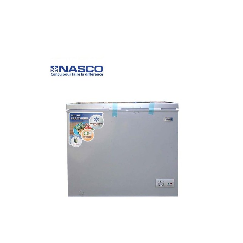 Nasco Congélateur Horizontal KNAS-350 – 195 L - Refroidissement Rapide – 1 Porte - 1 Panier Interne - Gris