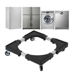 Base Support Réfrigérateur Machine à Laver Universel - Argent/Noir