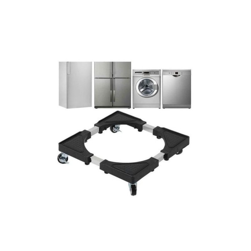 Base Support Réfrigérateur Machine à Laver Universel - Argent/Noir