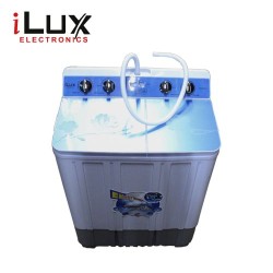 Ilux Machine à Laver Semi-Auto - Double Bac - Lavage 6Kg - Essorage 5.3KG - Blanc