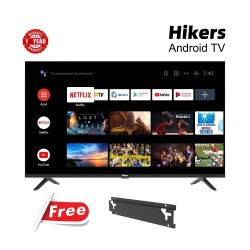 Hikers Smart 4K - TV 50 Pouces - LED - Android - Support Mural Offert - Noir
