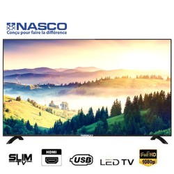Nasco TV LED - 50 Pouces- Décodeur Intégré - HD - HDMI - USB - AV