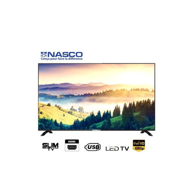 Nasco TV LED - 50 Pouces- Décodeur Intégré - HD - HDMI - USB - AV