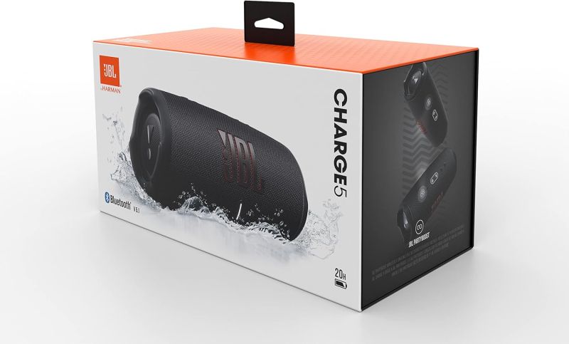 JBL Charge 5 – Enceinte portable Bluetooth avec chargeur intégré – Son puissant et basses profondes – Autonomie de 20 hrs – Etanche à l’eau