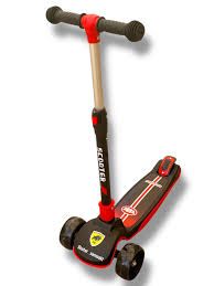 Trottinette Enfant Pliable "Ferrari" 3 Roues - Rouge et Noire