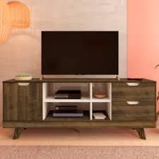 Meuble TV Scandinave Bois Clair et Blanc